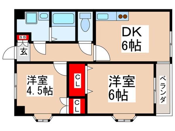 グランドール国立の物件間取画像